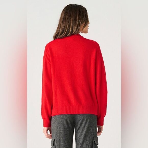 NWOT Women’s Round Neck Cherry Red Beaded Embellished Sweater Size Small - Picture 2 of 4